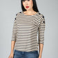 Stripe Nautical Top With Buttons