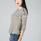 Stripe Nautical Top With Buttons