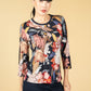 Vintage Floral Print Top in Navy