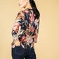 Vintage Floral Print Top in Navy