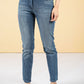 Straight Leg Basic Mid Wash Jeans