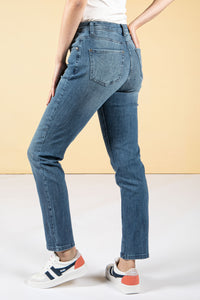 Straight Leg Basic Mid Wash Jeans