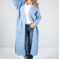 Powder Blue Chunky Knit Long Cardigan