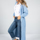 Powder Blue Chunky Knit Long Cardigan