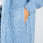 Powder Blue Chunky Knit Long Cardigan