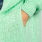 Bright Mint Chunky Knit Long Cardigan