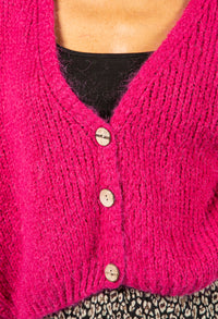 Fuchsia RELAXED FIT CARDI