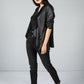 Faux Vintage Leather Look Jacket in Black