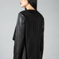 Faux Vintage Leather Look Jacket in Black