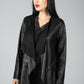 Faux Vintage Leather Look Jacket in Black