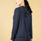 Navy Hoodie with Silver Detailing