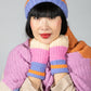 Colour Block Mittens in Lilac