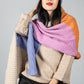 Colour Block Knit Scarf in Lilac