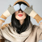 Colour Block Mittens in Dusted Blue