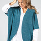 Lurex Knit Cardi in Teal