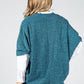 Lurex Knit Cardi in Teal