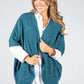 Lurex Knit Cardi in Teal