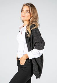 Lurex Knit Cardi in Black