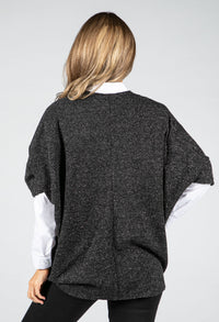 Lurex Knit Cardi in Black