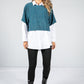 Lurex Knit Pullover in Teal