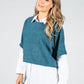 Lurex Knit Pullover in Teal