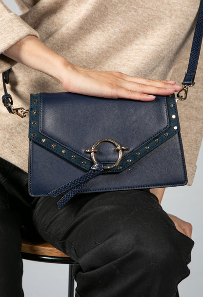 Navy Studded Bag