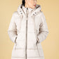 Quilted Coat in Silky Beige