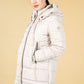 Quilted Coat in Silky Beige