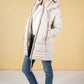 Quilted Coat in Silky Beige