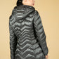 Quilted Hooded Coat in Cool Graphite