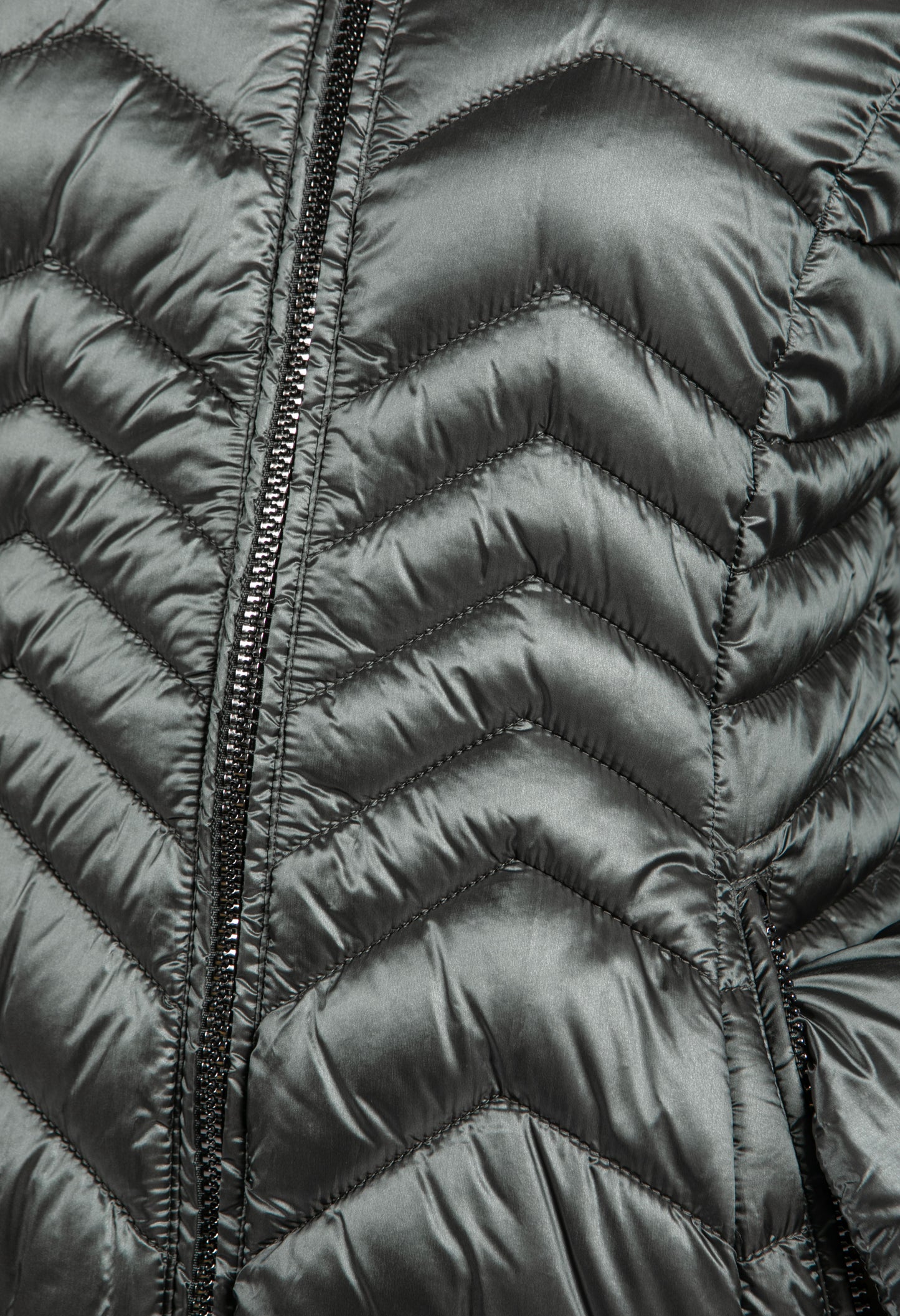 Quilted Hooded Coat in Cool Graphite