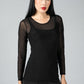 Mesh Round Neck Top