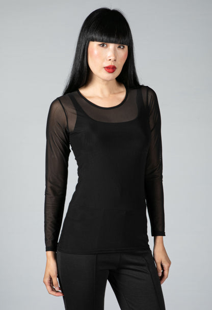 Mesh Round Neck Top