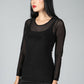 Mesh Round Neck Top