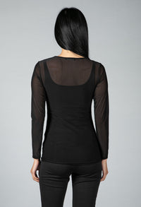 Mesh Round Neck Top