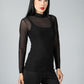 Polo Neck Mesh Top