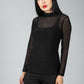 Polo Neck Mesh Top