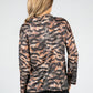 Tiger Print Lurex Cowl Knit in Brown