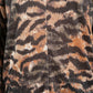 Tiger Print Lurex Cowl Knit in Brown