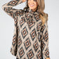 Soft Feel Diamond Print Pullover in Brown