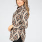 Soft Feel Diamond Print Pullover in Brown