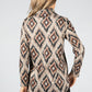 Soft Feel Diamond Print Pullover in Brown