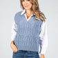 Crochet Knit Sweater Vest in Cornflower Blue