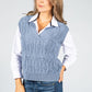 Crochet Knit Sweater Vest in Cornflower Blue