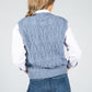 Crochet Knit Sweater Vest in Cornflower Blue