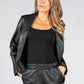 Leatherette Blazer in Black