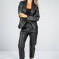 Leatherette Blazer in Black