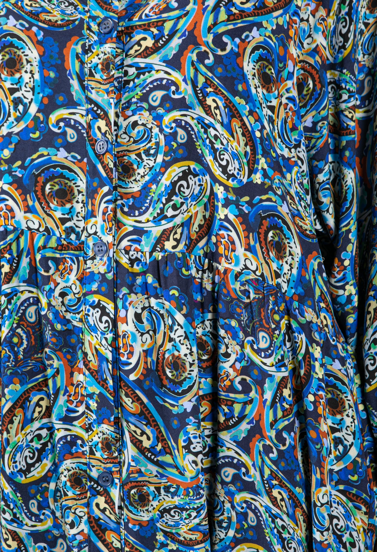 Paisley Pop Print Maxi Dress in Cobalt & Navy