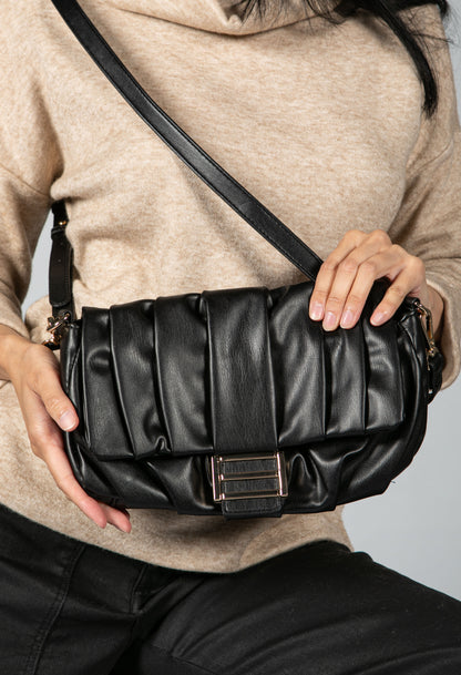 Soft Ruffle Bag in Black