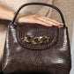 Mini Faux Snake Skin Bag in Chocolate